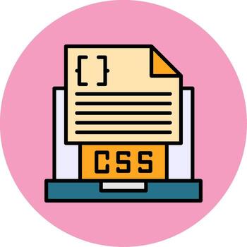 css archivo lleno circulo icono estilo vector