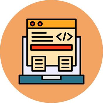 Code Framework Filled Circle Icon Style vector