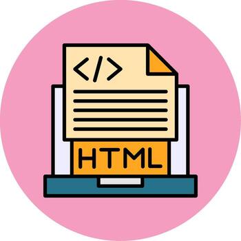 Html File Filled Circle Icon Style vector