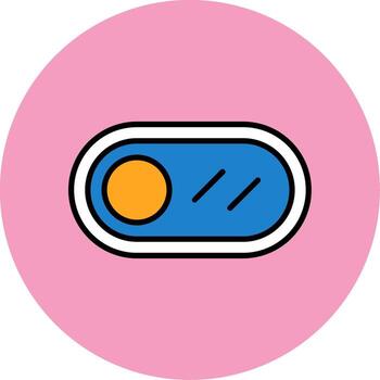 Toggle Button Filled Circle Icon Style vector