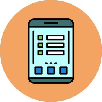 Menu Mobile Interface Minimal Filled Circle Icon Design vector