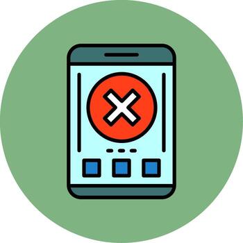 Close Mobile Interface Minimal Filled Circle Icon Design vector