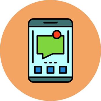 Messages Mobile Interface Minimal Filled Circle Icon Design vector