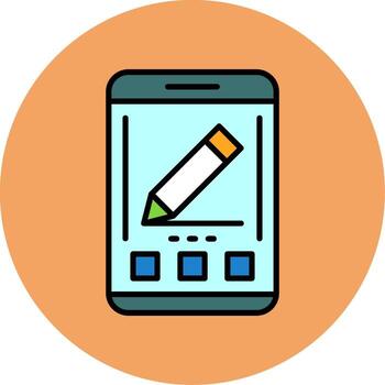 Edit Mobile Interface Minimal Filled Circle Icon Design vector