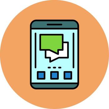 Chat Mobile Interface Minimal Filled Circle Icon Design vector