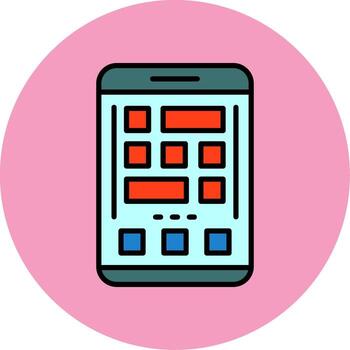 Grid Mobile Interface Minimal Filled Circle Icon Design vector