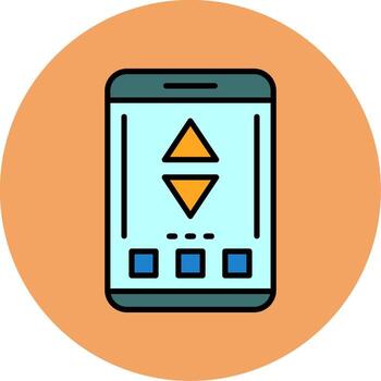 ordenar móvil interfaz mínimo lleno circulo icono diseño vector