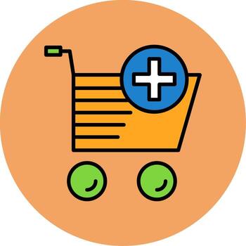 añadir a carro mínimo lleno circulo icono diseño vector