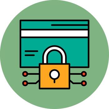 Data encryption Minimal Filled Circle Icon Art Design vector