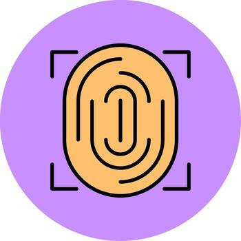 Biometric authentication Minimal Filled Circle Icon Art Design vector