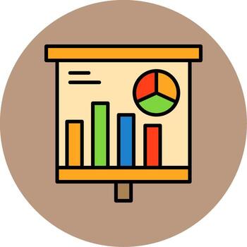 Graphical Representation Minimal Filled Circle Icon Art Design vector