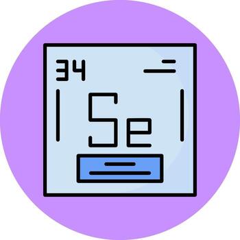 Selenium Chemical Minimal Filled Circle Icon Art Design vector