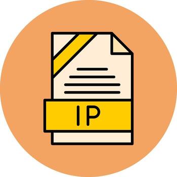 IP Format Minimal Filled Circle Icon Art Design vector