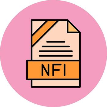 NFI Format Minimal Filled Circle Icon Art Design vector