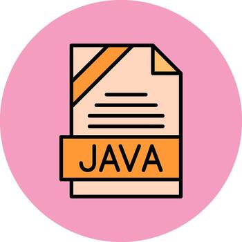 JAVA Format Minimal Filled Circle Icon Art Design vector