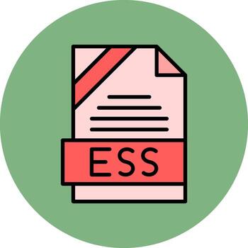 ESS Format Minimal Filled Circle Icon Art vector