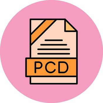 PCD Format Minimal Filled Circle Icon Art Design vector