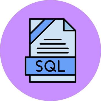 SQL Format Minimal Filled Circle Icon Art Design vector