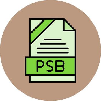 PSB Format Minimal Filled Circle Icon Art Design vector