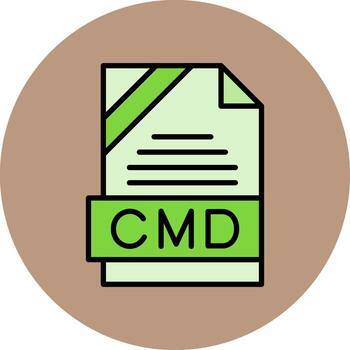 CMD Format Minimal Filled Circle Icon Art Design vector
