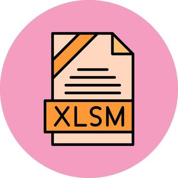 xlsm formato mínimo lleno circulo icono Arte diseño vector