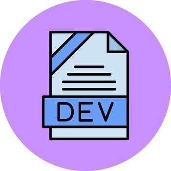 DEV Format Minimal Filled Circle Icon Art Design vector