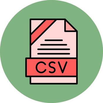 CSV Format Minimal Filled Icon Art Design vector