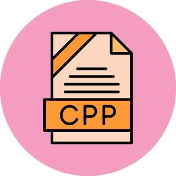 cpp formato mínimo lleno circulo icono Arte diseño vector