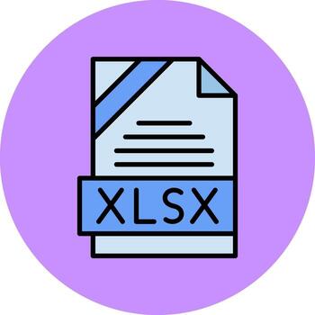 xlsx formato mínimo lleno circulo icono Arte diseño vector