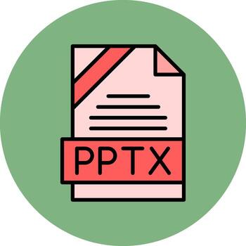 PPTX Format Minimal Filled Circle Icon Art vector