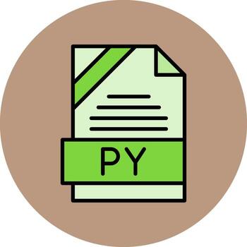 PY Format Minimal Filled Circle Icon Art Design vector