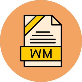 WM Format Minimal Filled Circle Icon Art Design vector