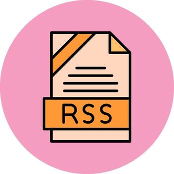 RSS Format Minimal Filled Circle Icon Art Design vector