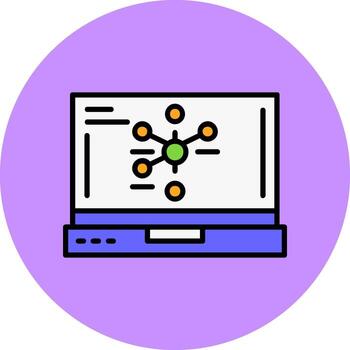 grafico ordenador portátil interfaz mínimo lleno circulo icono Arte diseño vector