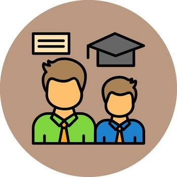 Alumni Network Minimal Filled Circle Icon Art Design vector