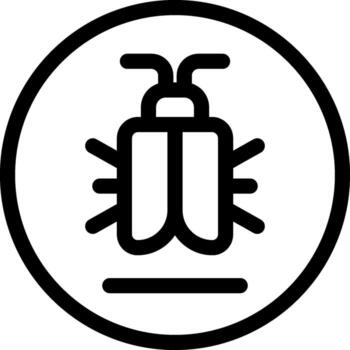 Bug Outline Style Octicon Icon vector