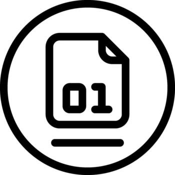 File Binary Outline Style Octicon Icon vector