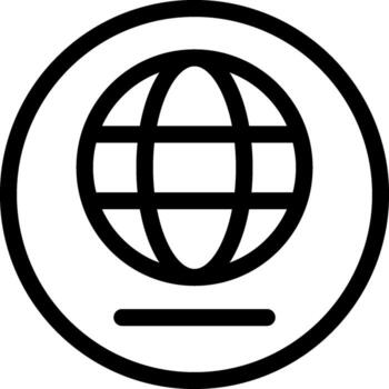 Globe Outline Style Octicon Icon vector