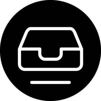 Inbox Solid Style Octicon Icon vector