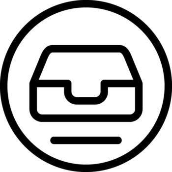 Inbox Outline Style Octicon Icon vector