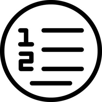 List Ordered Outline Style Octicon Icon vector