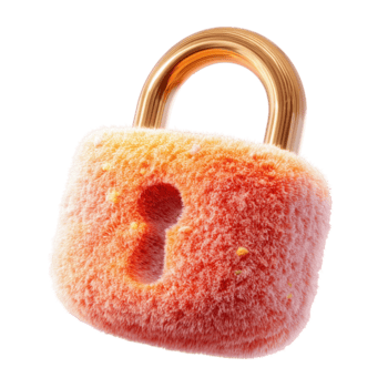 Soft 3D padlock illustration isolated on transparent background png
