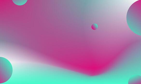 Modern aesthetic gradient background with floating spheres and soft abstract waves vector