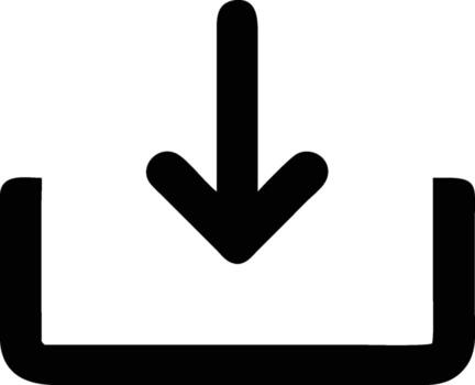 Simple Black Download Icon with Arrow Pointing Downward for Web Use vector