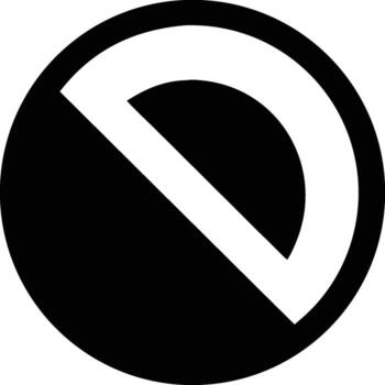 Striking Abstract Graphic Featuring a White Shape Within a Black Circle vector