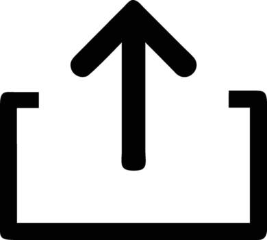 Black upload symbol icon, isolated on white background in simplistic style. vector