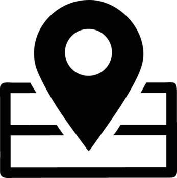 Minimalist Black Location Pin on Map Design for Navigation vector