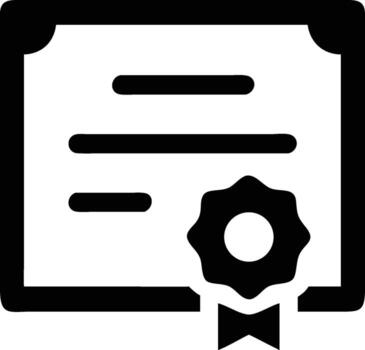 Elegant Certificate Graphic Symbolizing Achievement and Recognition in Simple Black and White vector
