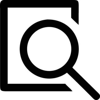 Minimalist Search Icon with Magnifying Glass and Document Shape vector