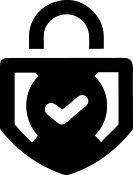 Secure Verification Padlock Shield with Check Mark for Approved Security vector